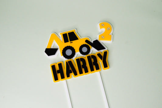 Construction Cake Topper/Fropper (Customisable Name & Age)