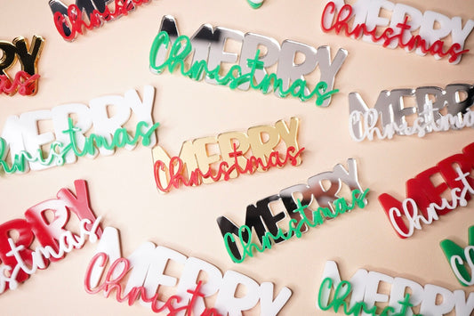 Merry Christmas Charm (Double Layer) Duo Font (3 or 6 pack)