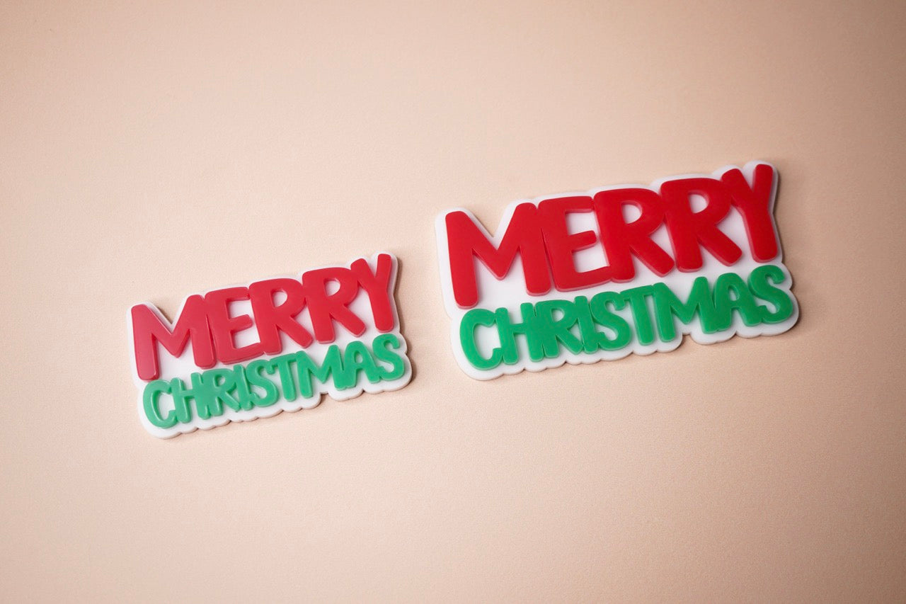 Merry Christmas Charm (Double Layer) (3 or 6 pack)