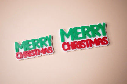 Merry Christmas Charm (Double Layer) (3 or 6 pack)