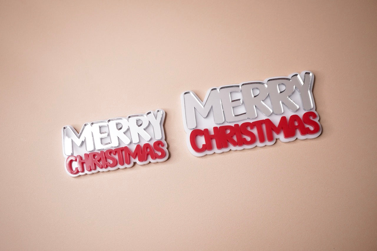 Merry Christmas Charm (Double Layer) (3 or 6 pack)