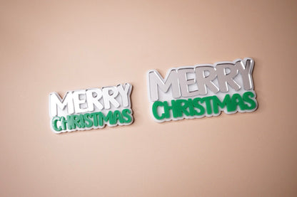 Merry Christmas Charm (Double Layer) (3 or 6 pack)