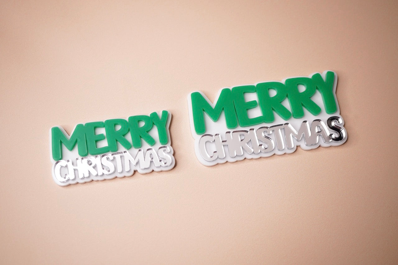 Merry Christmas Charm (Double Layer) (3 or 6 pack)