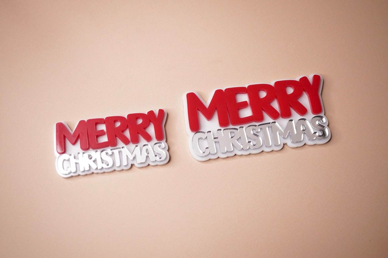 Merry Christmas Charm (Double Layer) (3 or 6 pack)