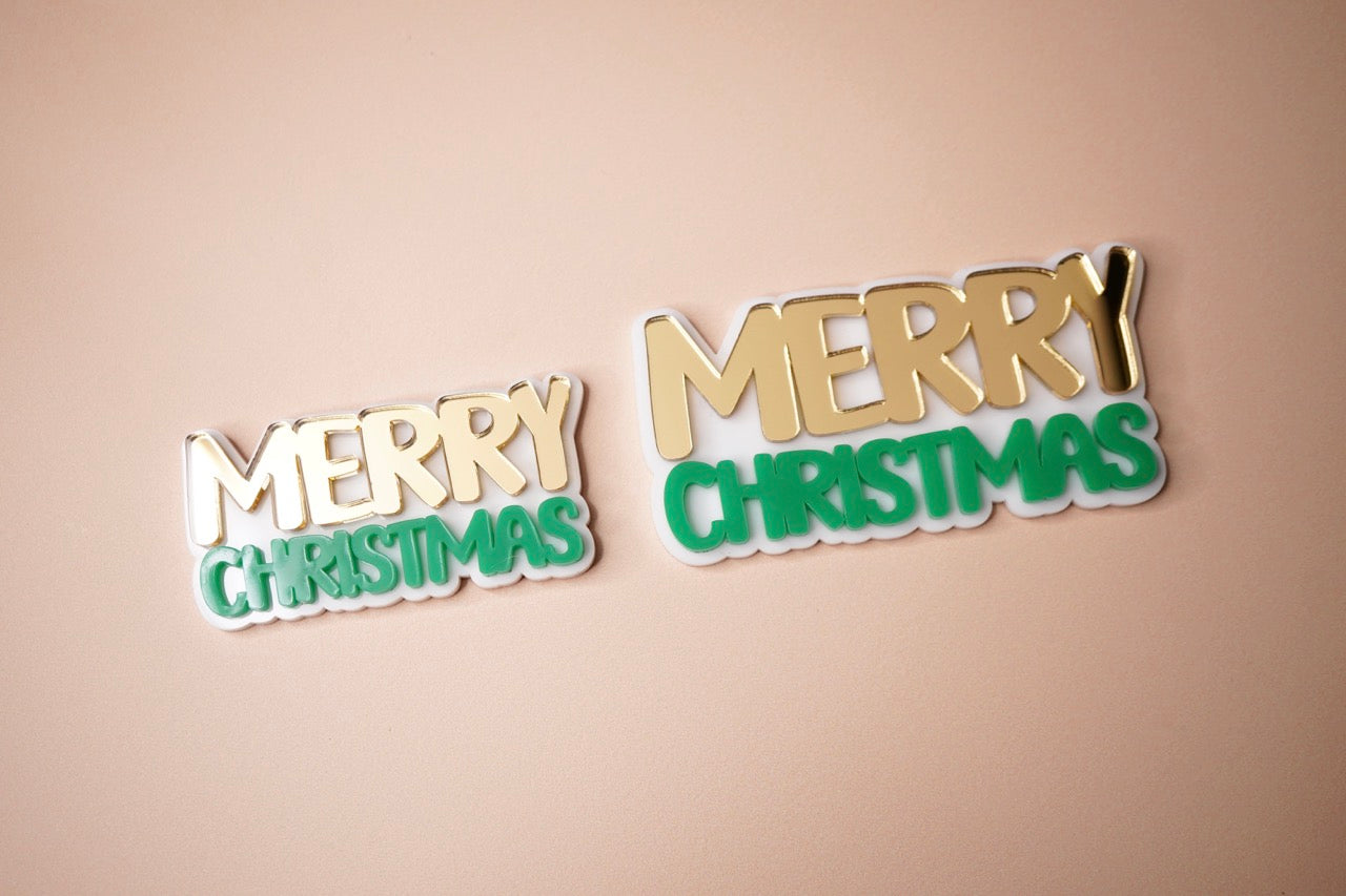 Merry Christmas Charm (Double Layer) (3 or 6 pack)