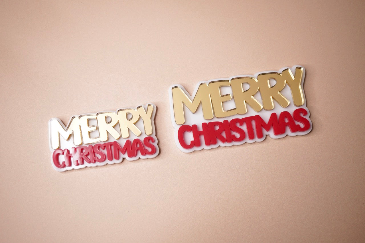 Merry Christmas Charm (Double Layer) (3 or 6 pack)