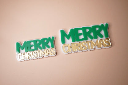 Merry Christmas Charm (Double Layer) (3 or 6 pack)