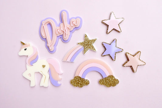 Unicorn Charm Set (Customisable Name)