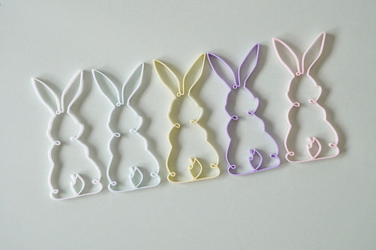 Easter Bunny Line Art Charms (Single Layer)