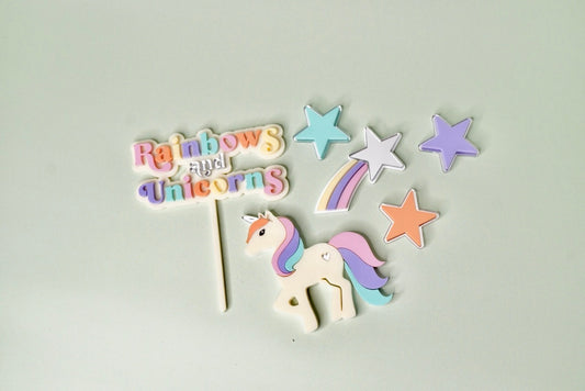 Rainbows & Unicorns Topper set (Colour Customisable)