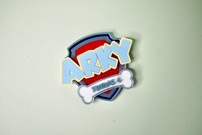 Paw Patrol Shield Topper/Fropper (Customisable Name/Age)