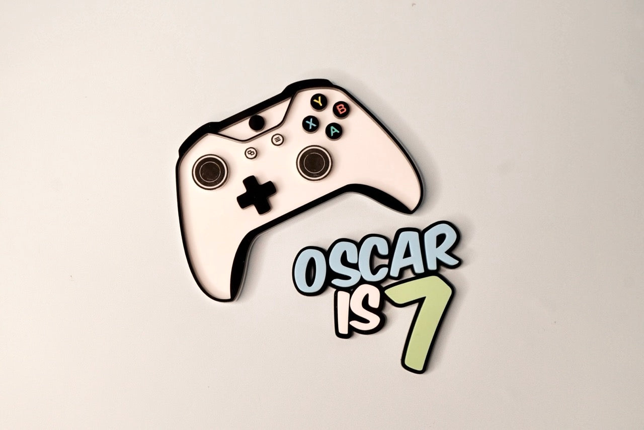 Gamer Cake Topper/Fropper (Customisable Name/Age)