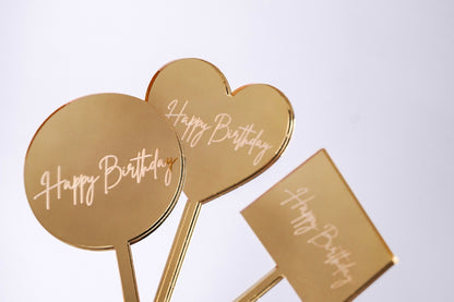 'Happy Birthday' Mini Tags (Engraved)