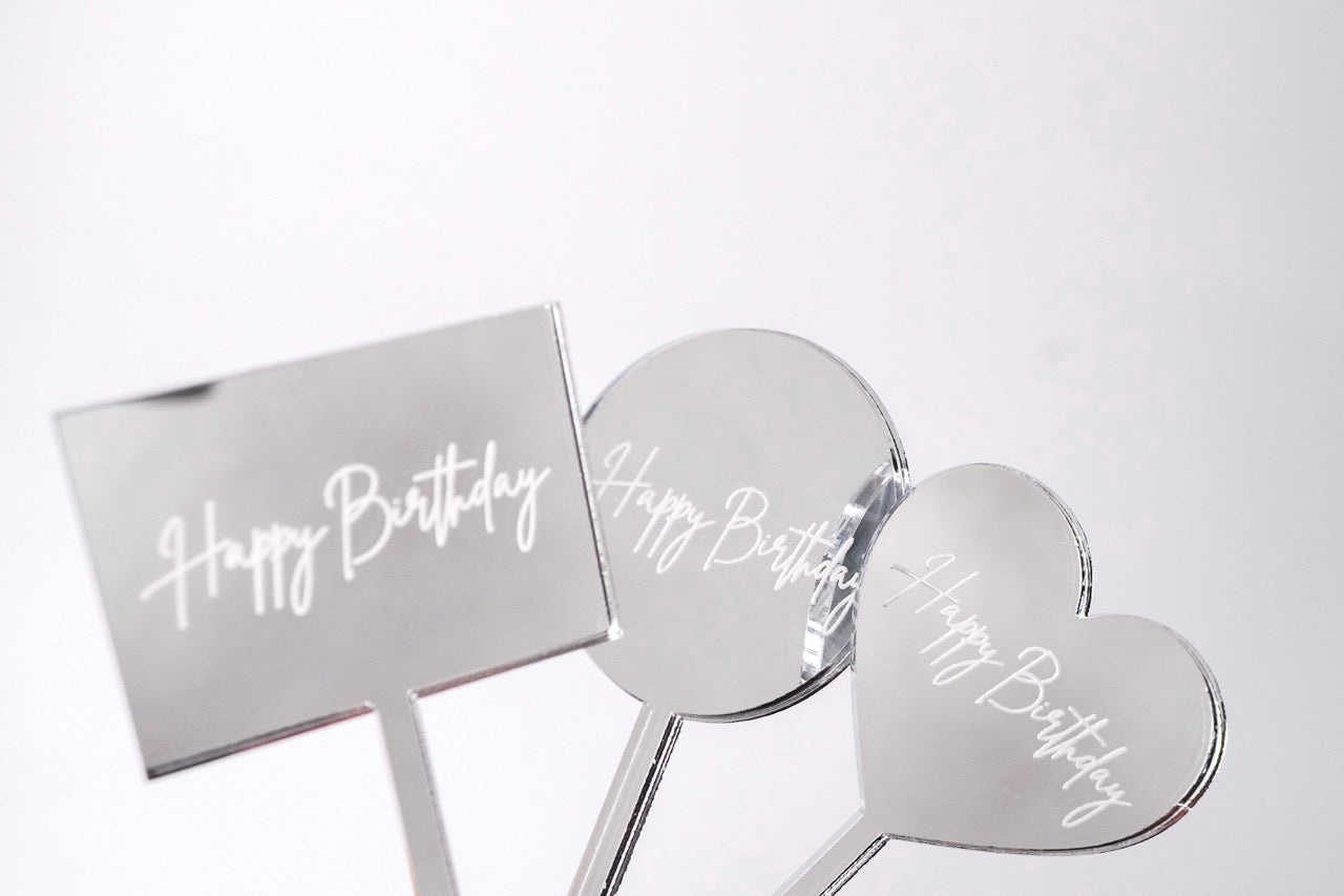 'Happy Birthday' Mini Tags (Engraved)