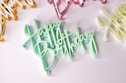 Happy Birthday Charm (Double Layer, Colour Customisable)