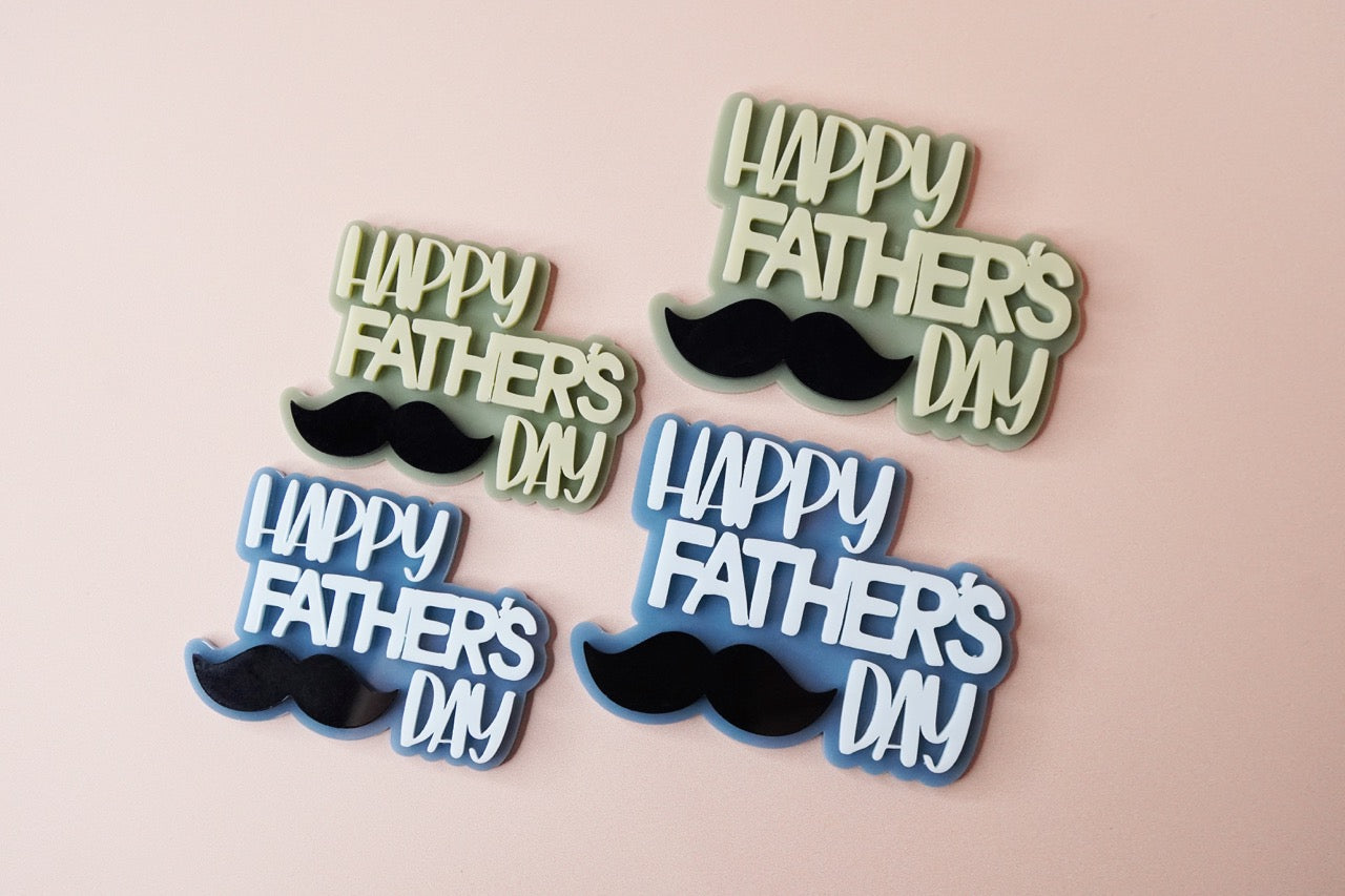 Happy Father's Day Charm Moustache - Father's Day