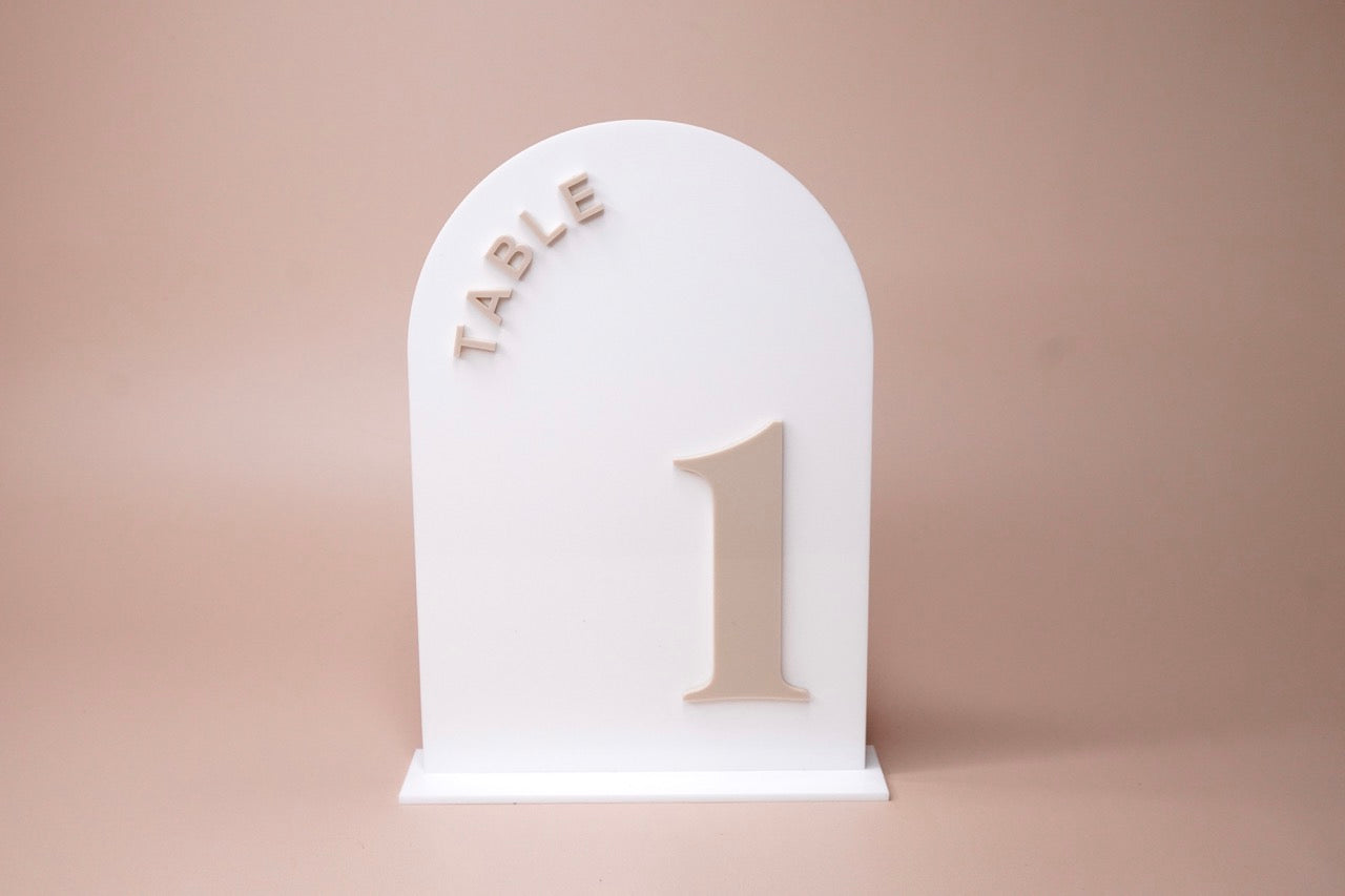 Table Numbers - Colour/Shape Customisable