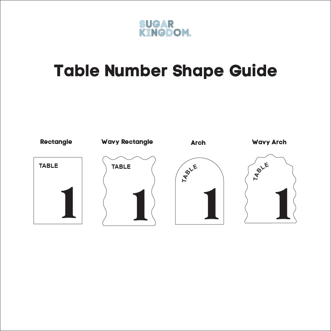 Table Numbers - Colour/Shape Customisable