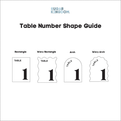 Table Numbers - Colour/Shape Customisable